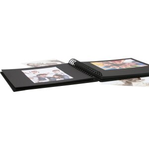Album fotografico ad anelli nero con copertina in lino...