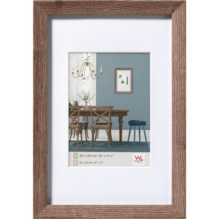 Cornice in legno Fiorito 15x20 cm noce