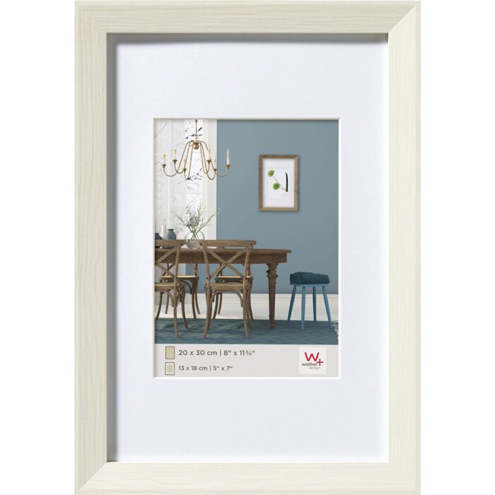 Cornice in legno Fiorito 40x50 cm bianco