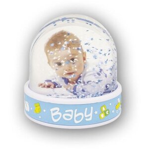 Palla glitterata blu baby 6,5x6,2 cm