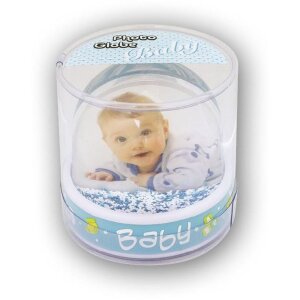 Palla glitterata blu baby 6,5x6,2 cm