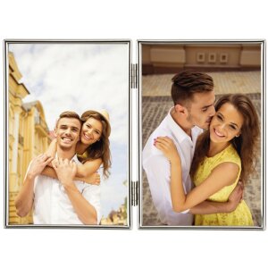 Cornice per foto Berna argento Doppia cornice