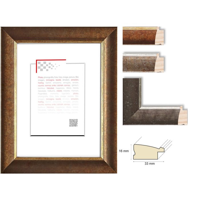 Telaio in legno Ade da 10x15 cm a 50x70 cm