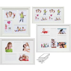 Cornice S41VF1P bianca da 4 a 8 foto 10x15 cm