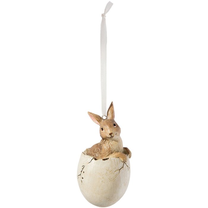 Clayre & Eef 6PR2190 Bella decorazione per la casa Ø 5x11 cm Coniglio in plastica marrone