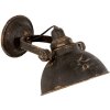 6lmp481 Clayre Eef - Lampada da parete nera 21x30x19 cm