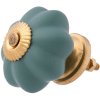 Clayre & Eef 63805 Pomello per porta Ø 4 cm in ceramica verde dorata