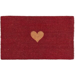 Tappeto per porta Clayre Eef Cuore rosso - 74x45x2 cm