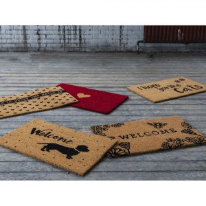 Tappeto per porta Clayre Eef Cuore rosso - 74x45x2 cm