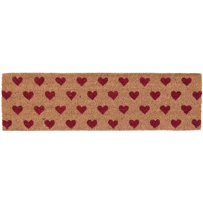 Tappeto da porta Hearts in marrone - 75x22x2 cm