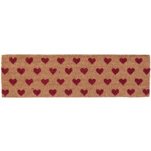 Tappeto da porta Hearts in marrone - 75x22x2 cm