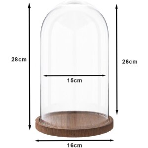 Clayre & Eef 6GL1946 Campana di vetro 28 cm Legno...
