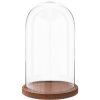 Clayre & Eef 6GL1946 Campana di vetro 28 cm Legno Vetro Rotondo