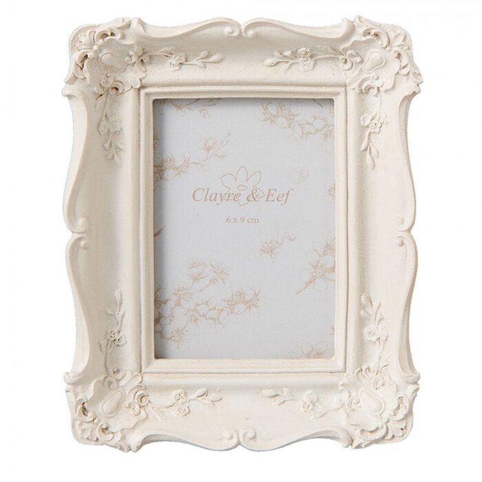 Clayre & Eef 2F0466 Cornice 6x9 cm Beige Plastica Fiori Rettangolare