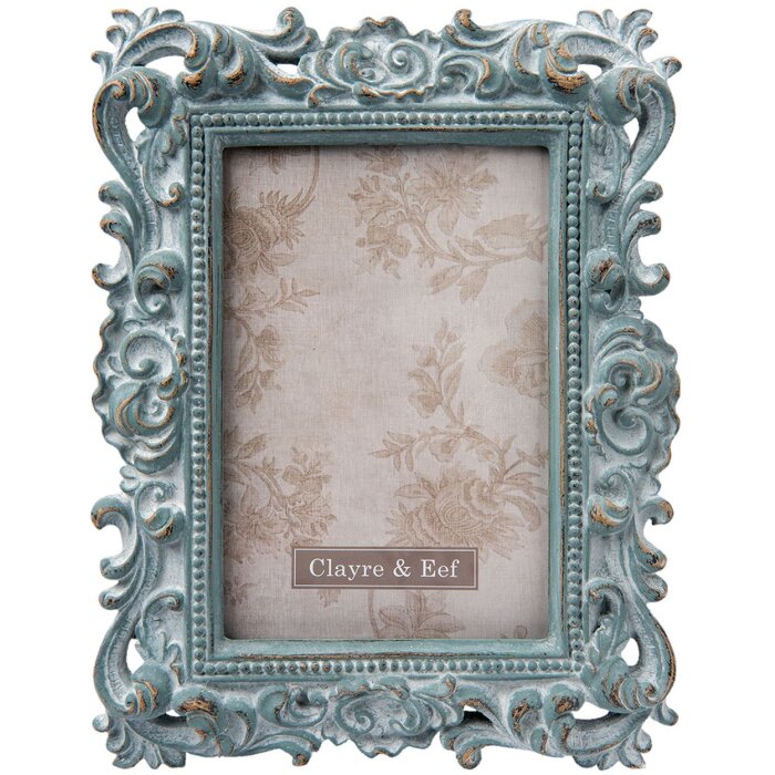 Clayre & Eef 2F0436 Cornice 10x15 cm in plastica turchese rettangolare