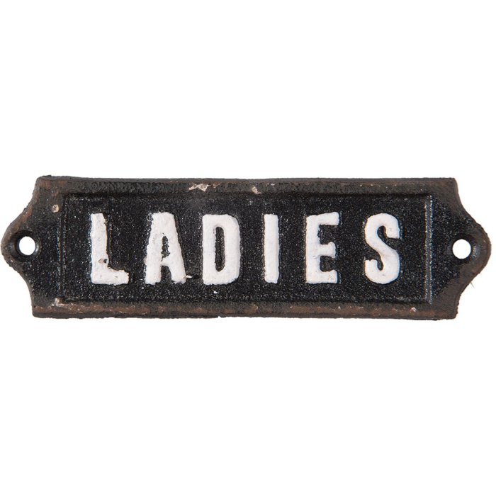 Cartello di testo Ladies 15x3 cm - nero