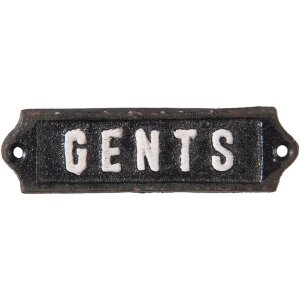 Cartello di testo Gents 15x3 cm - nero