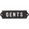 Cartello di testo Gents 15x3 cm - nero