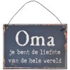 Cartello di latta Grandma 17x10 cm - nero