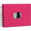 HNFD Album a spirale BULDANA fucsia a righe 23x17 cm 40 pagine nere