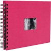 HNFD Album a spirale BULDANA fucsia a righe 23x17 cm 40 pagine nere