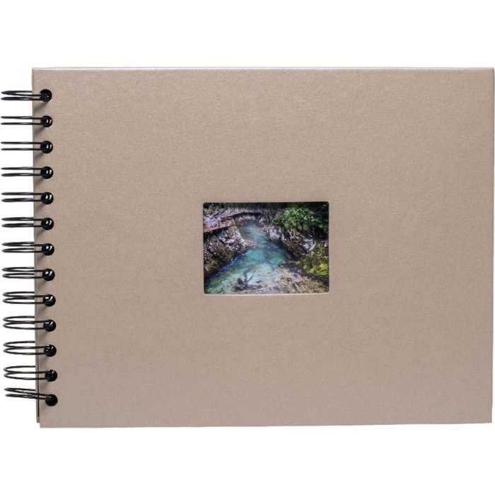 HNFD Album a spirale BULDANA tortora metallizzato 23x17 cm 40 pagine nere