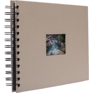 HNFD Album a spirale BULDANA tortora metallizzato 23x17 cm 40 pagine nere