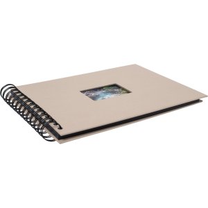 HNFD Album a spirale BULDANA tortora metallizzato 23x17 cm 40 pagine nere