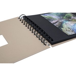 HNFD Album a spirale BULDANA tortora metallizzato 23x17 cm 40 pagine nere
