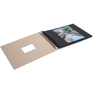 HNFD Album a spirale BULDANA tortora metallizzato 23x17 cm 40 pagine nere