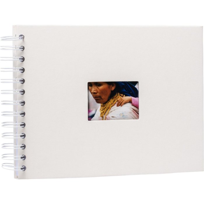 HNFD Album a spirale BULDANA avorio a coste 23x17 cm 40 pagine bianche