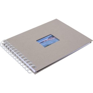 HNFD Album a spirale BULDANA tortora a coste 23x17 cm 40 pagine bianche