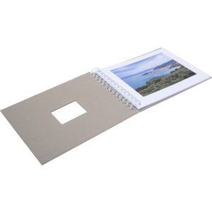 HNFD Album a spirale BULDANA tortora a coste 23x17 cm 40 pagine bianche