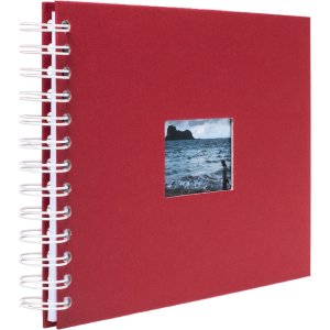 HNFD Album a spirale BULDANA rosso a righe 23x17 cm 40 pagine bianche