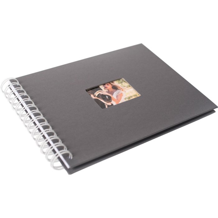 Album a spirale buldana ardesia a righe - pagine bianche