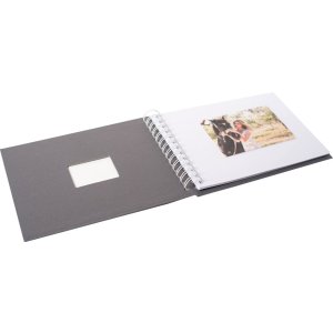 Album a spirale buldana ardesia a righe - pagine bianche