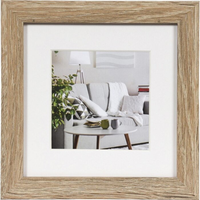 Henzo Cornice moderna 15x15 cm marrone medio con passepartout 10x10 cm