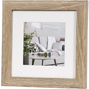 Henzo Cornice moderna 15x15 cm marrone medio con passepartout 10x10 cm