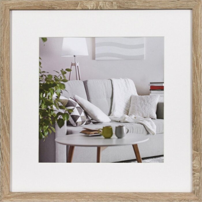 Henzo Cornice moderna 40x40 cm marrone medio con passepartout 28x28 cm