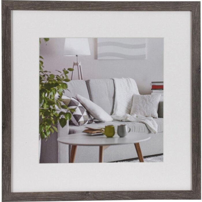 Henzo Cornice moderna 40x40 cm grigio scuro con passepartout 28x28 cm