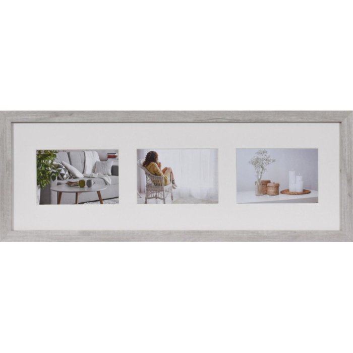 Henzo Galleria fotografica moderna 20x60 cm bianco 3 foto 10x15 cm