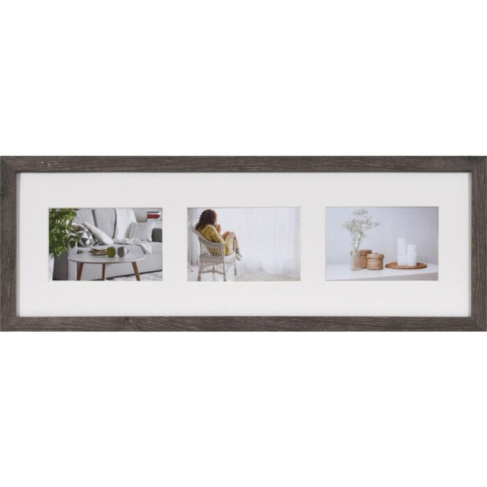 Henzo Galleria fotografica moderna 20x60 cm grigio scuro 3 foto 10x15 cm