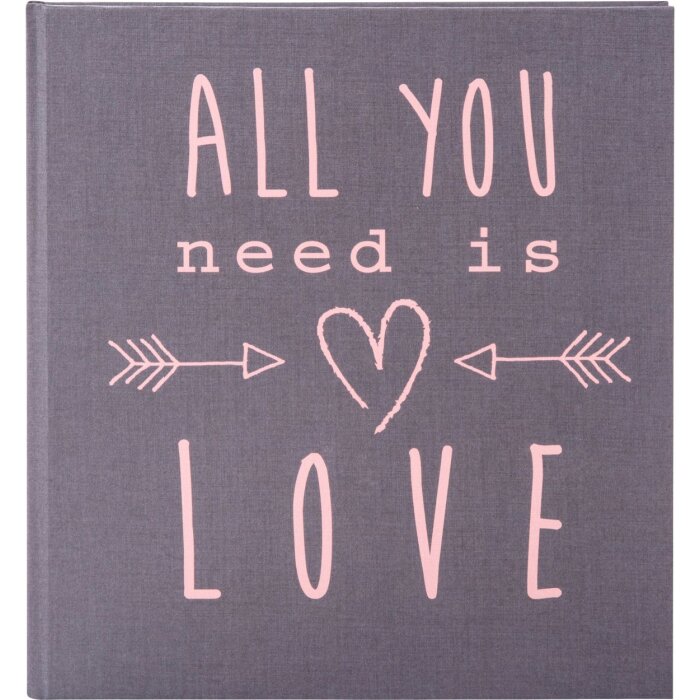 Libro doro Diario di nozze All You Need Is Love Grigio 23x25 cm 44 Pagine