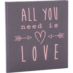 Libro doro Diario di nozze All You Need Is Love Grigio 23x25 cm 44 Pagine