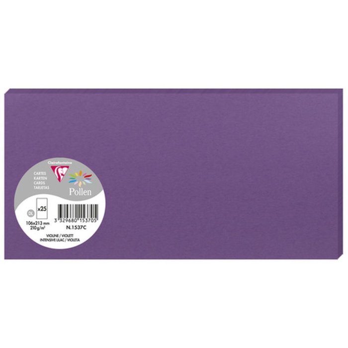 Confezione da 25 cartoncini Polline, DL 106x213mm, 210g - Viola