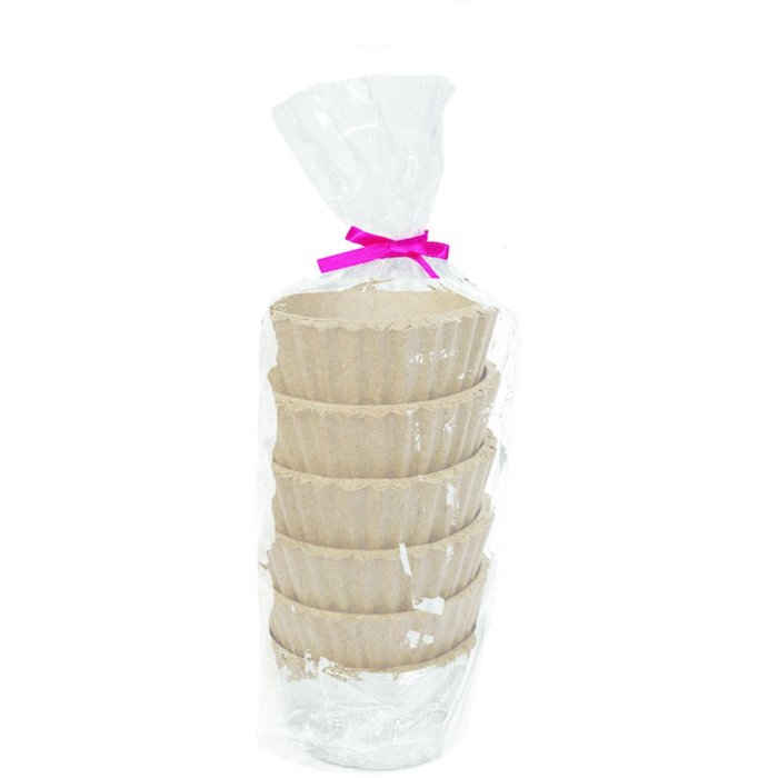 Sacchetto di 6 stampi per torte in cartone marrone