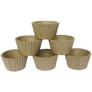 Sacchetto di 6 stampi per torte in cartone marrone