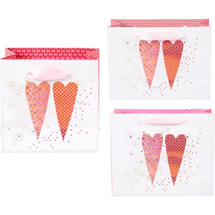 2 Cuori - Sacchetti regalo in 3 misure
