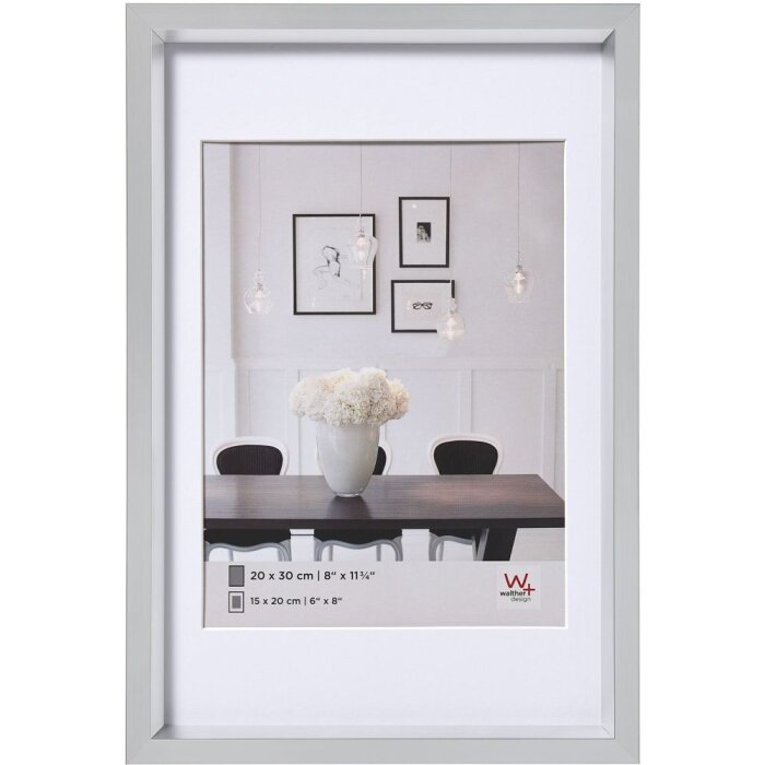 Cornice in plastica stile acciaio 13x18 cm argento