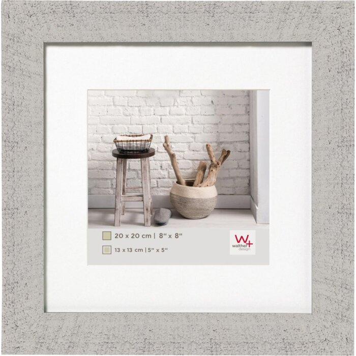 Walther Cornice in legno HOME grigio chiaro 20x20 cm con passepartout 15x15 cm